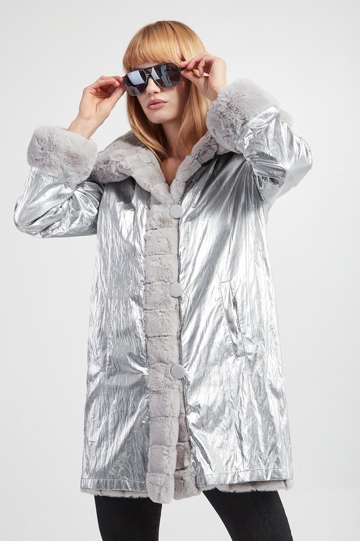 Płaszcz damski z futerkiem JOSEPH RIBKOFF