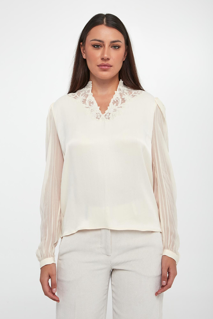 Bluzka damska z wiskozowej krepy TWINSET