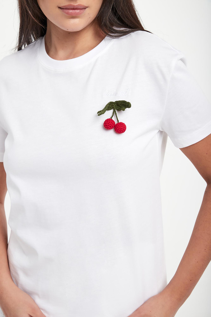 T-shirt damski z broszką TWINSET