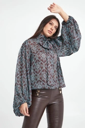 Bluzka damska wiązana przy szyi BABYLON