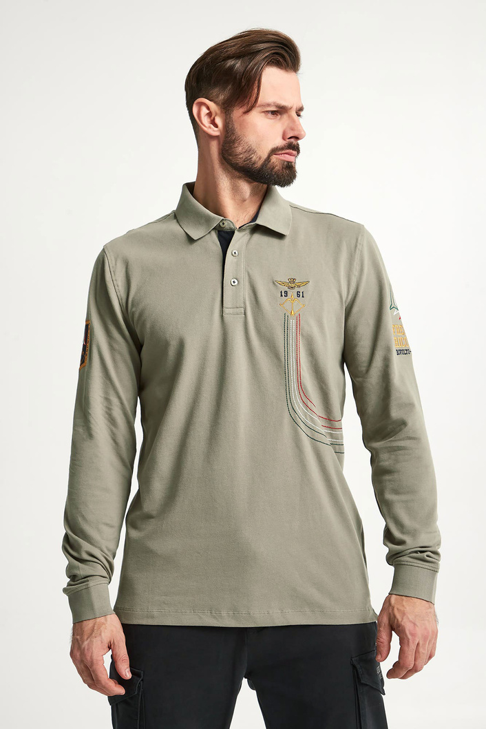 Longsleeve Polo męski AERONAUTICA MILITARE