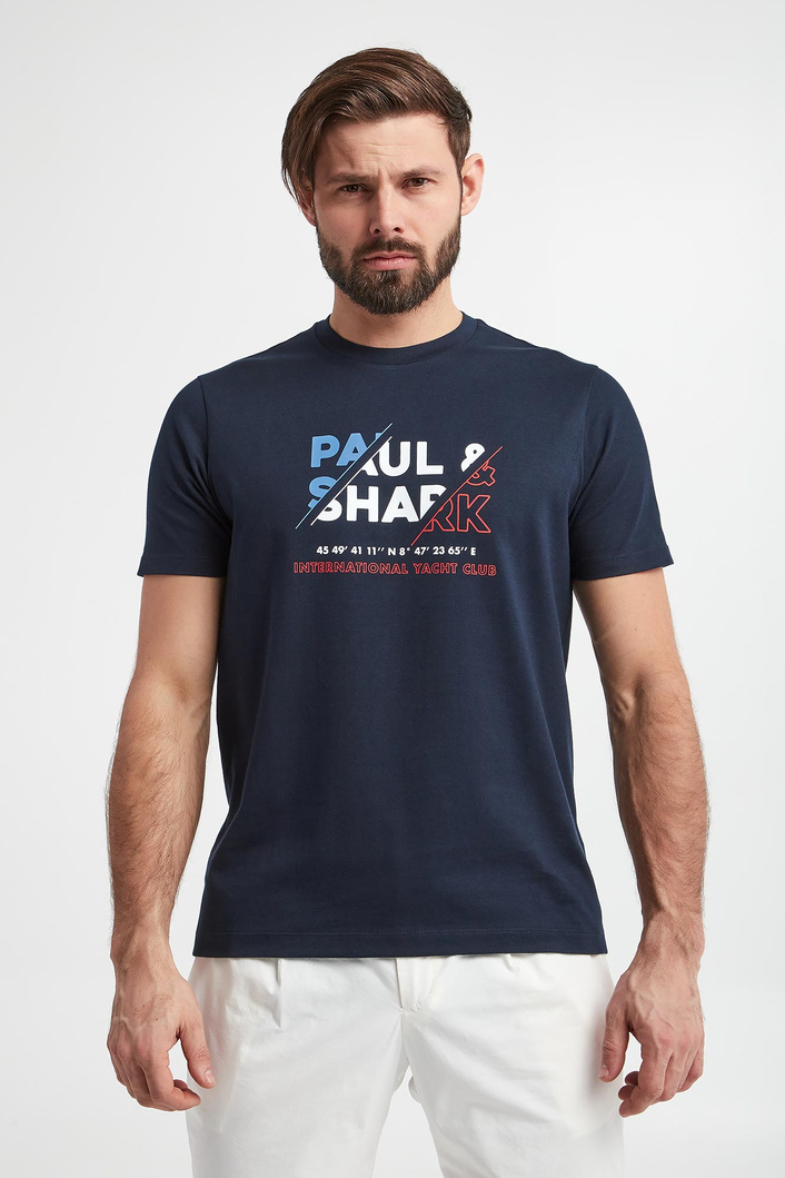 T-shirt męski z logo PAUL&SHARK
