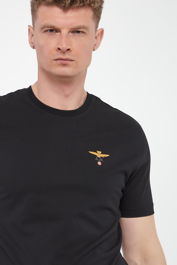  T-shirt męski z logo AERONAUTICA MILITARE