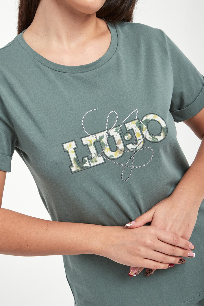 T-shirt damski z logo LIU JO