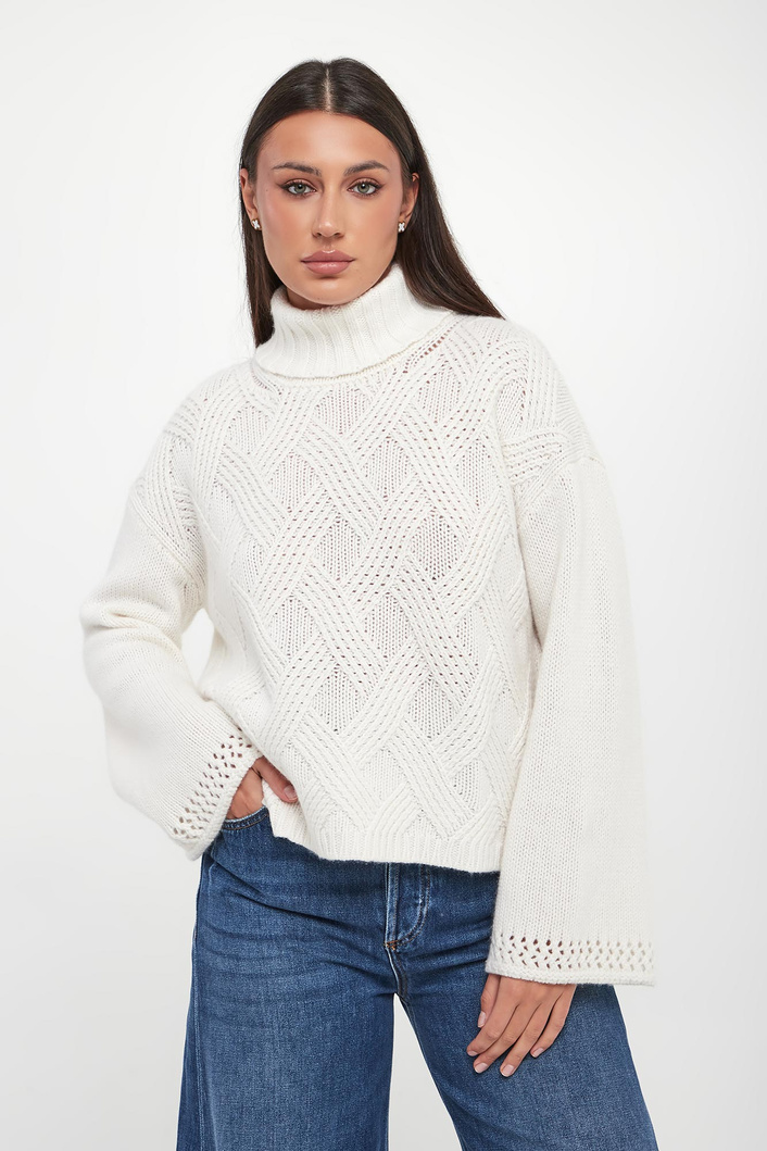Sweter damski wełniany z golfem TWINSET