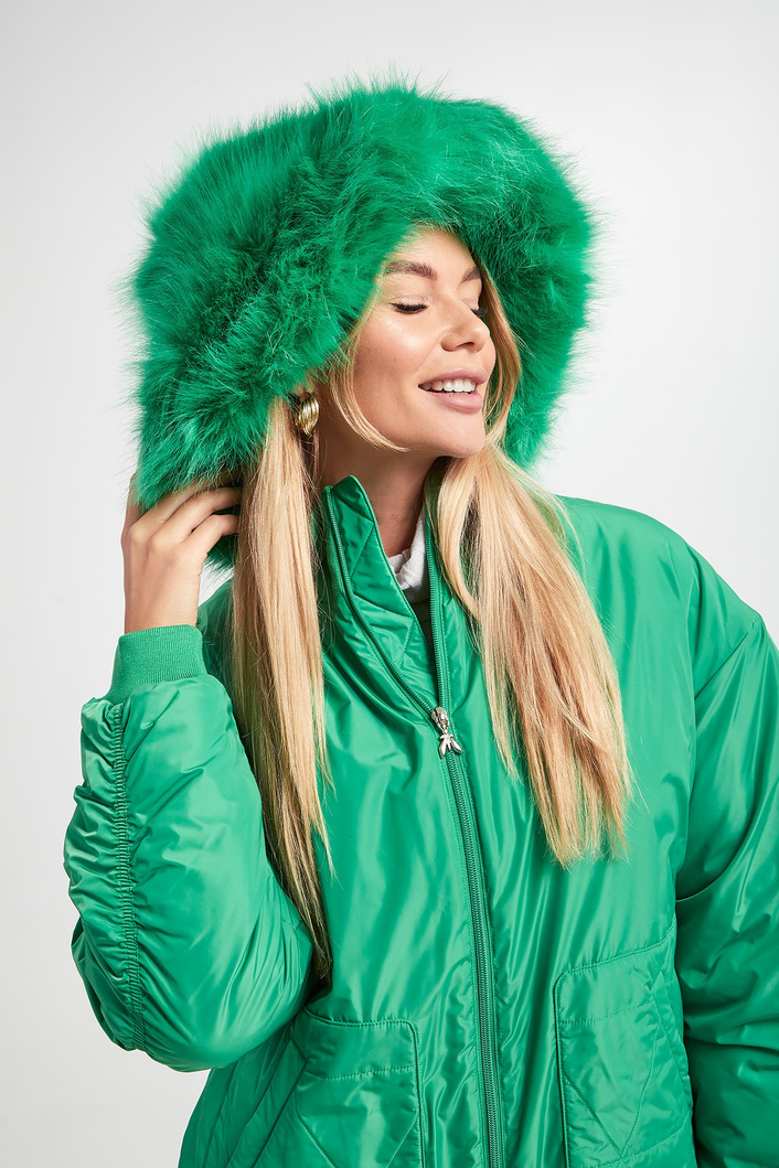 Bucket hat damski futrzany PATRIZIA PEPE