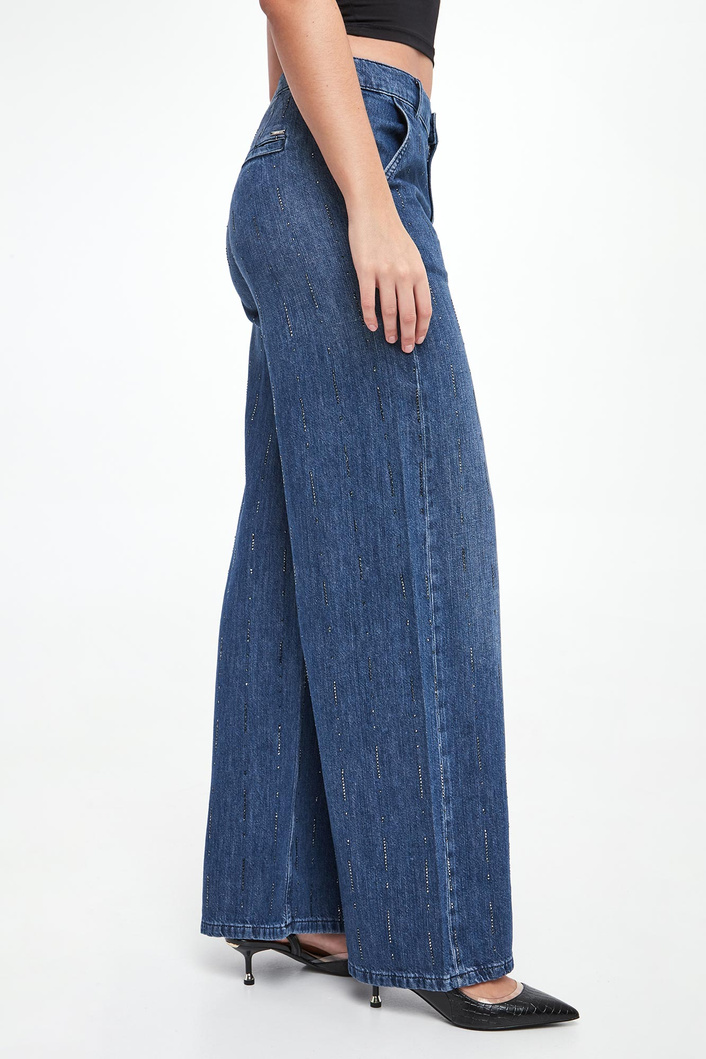 Jeansy damskie z kryształkami LIU JO