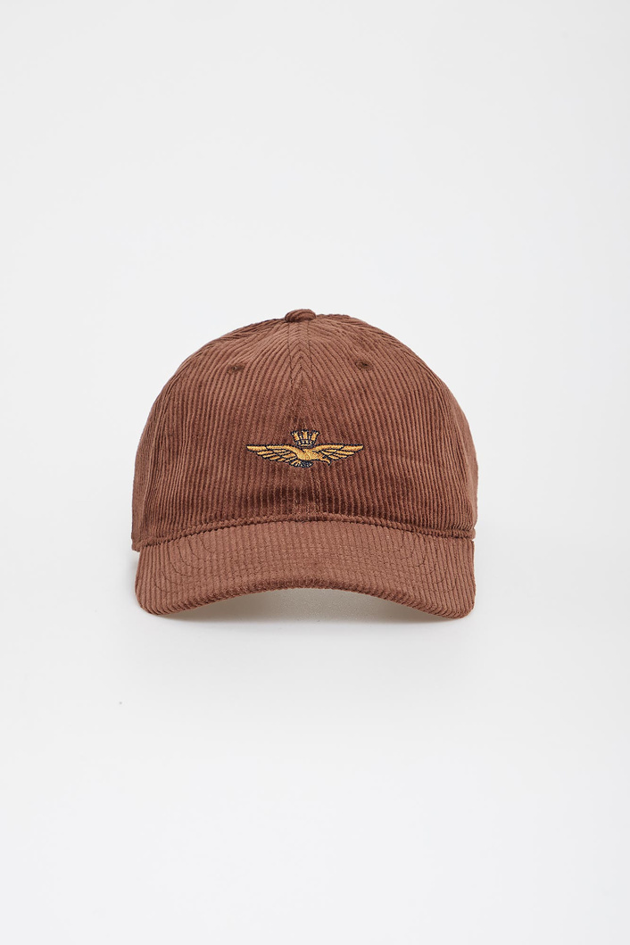 Czapka męska sztruksowa z daszkiem AERONAUTICA MILITARE