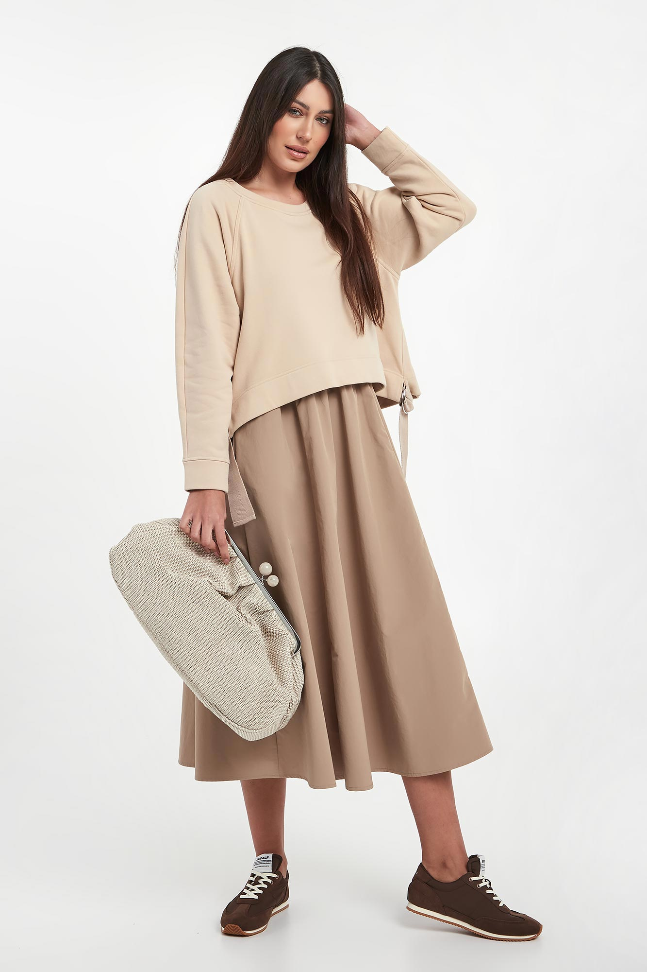 Sukienka midi 2w1 Destino WEEKEND MAX MARA Beżowy Regular
