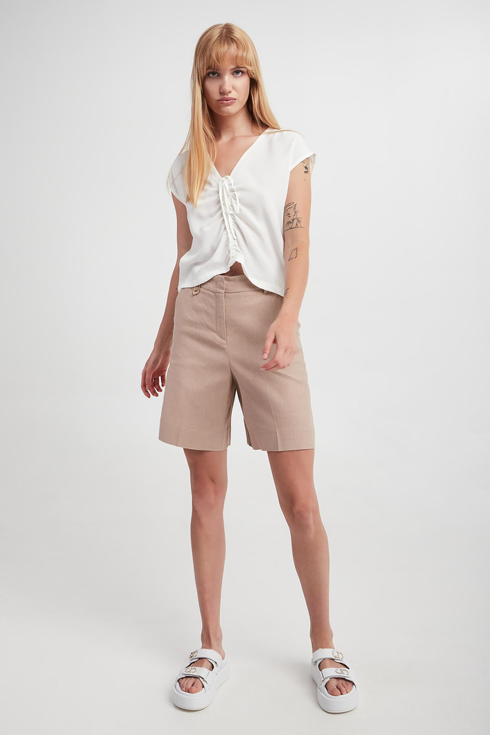 Spodenki damskie lniane Vistola MARELLA MONOCHROME