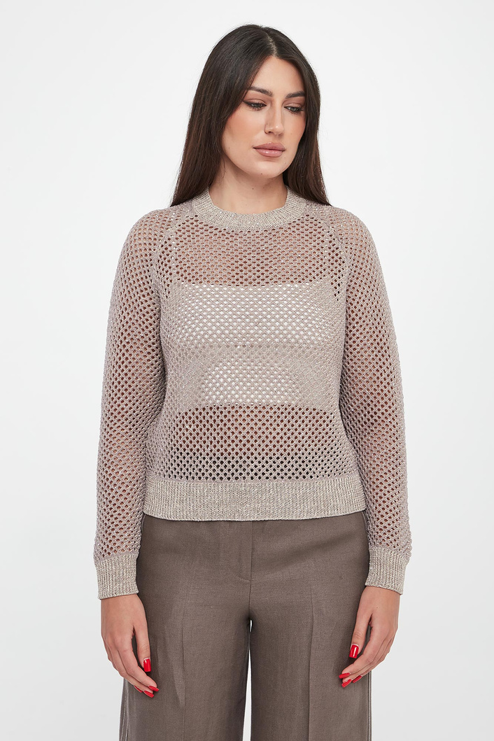 Sweter damski ażurowy z cekinami PESERICO