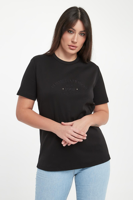T-shirt damski z logo ELISABETTA FRANCHI