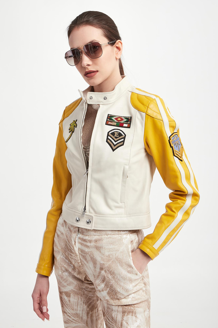 Kurtka damska skórzana w stylu vintage ERMANNO FIRENZE