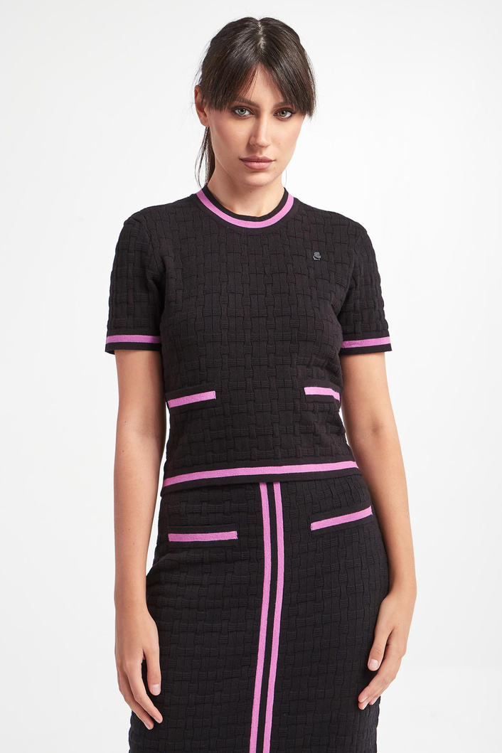 Sweter damski z krótkim rękawem KARL LAGERFELD