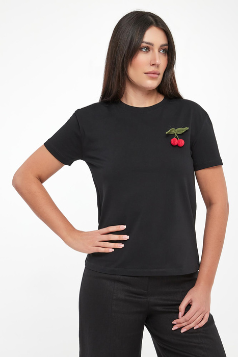 T-shirt damski z broszką TWINSET