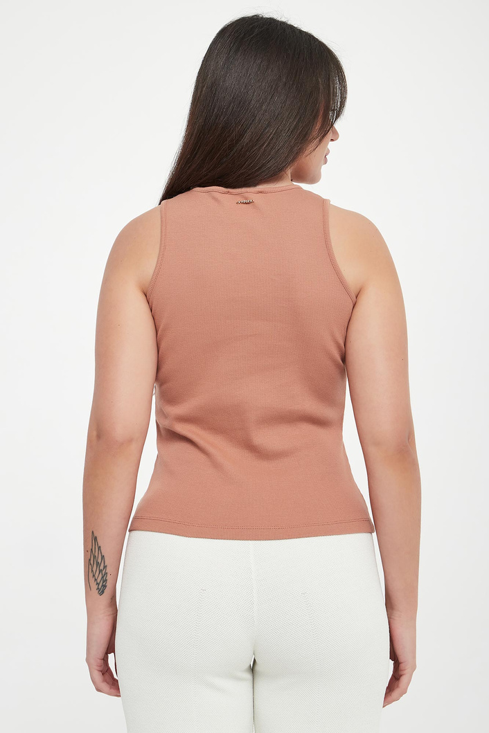 Top damski prążkowany z haftem TWINSET