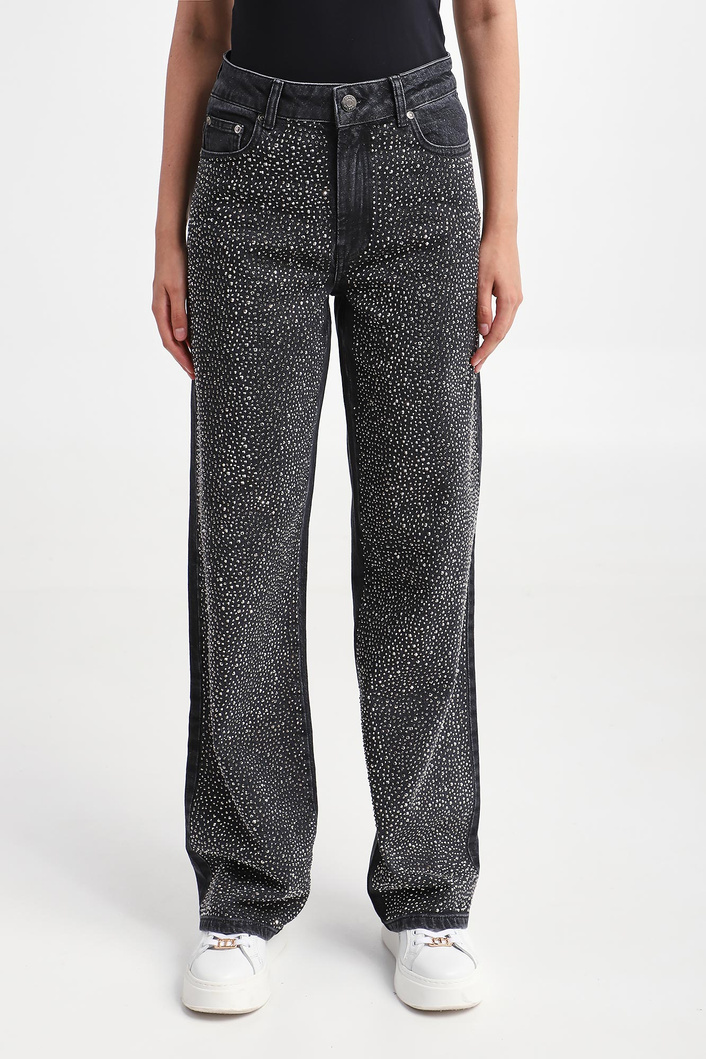 Jeansy damskie z cyrkoniami GESTUZ