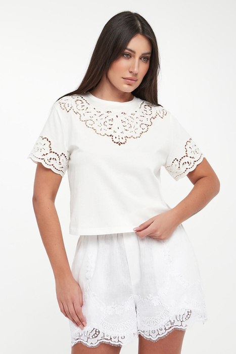 T-shirt damski z koronką TWINSET