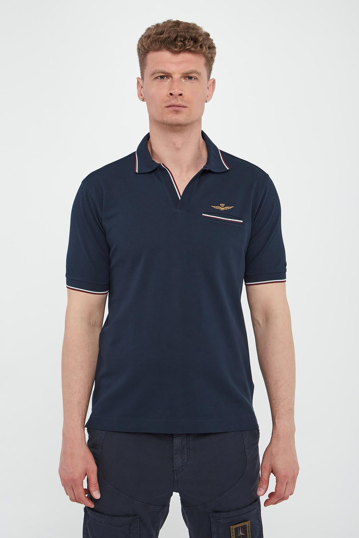 Polo męskie z haftem AERONAUTICA MILITARE
