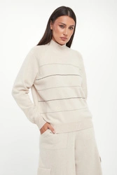 Sweter damski z półgolfem wełniany PESERICO