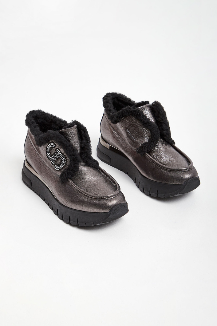 Sneakersy skórzane CESARE CASADEI