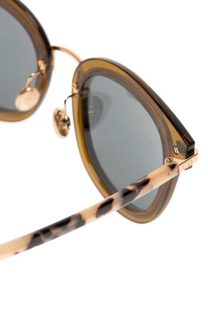 Brązowe okulary DIOR z motywem panterki