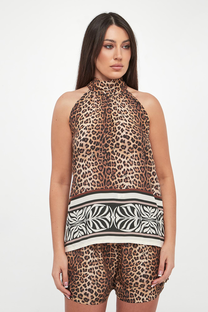 Top damski halter w panterkę LIU JO