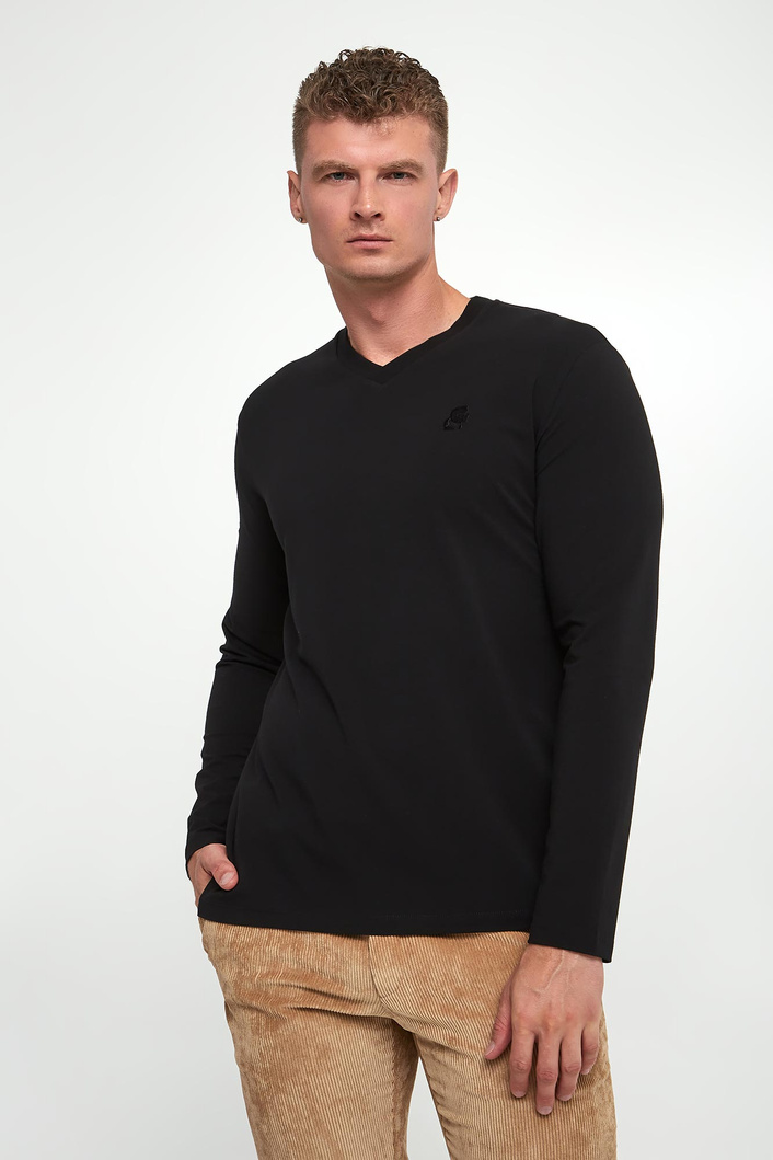 Longsleeve męski z logo KARL LAGERFELD