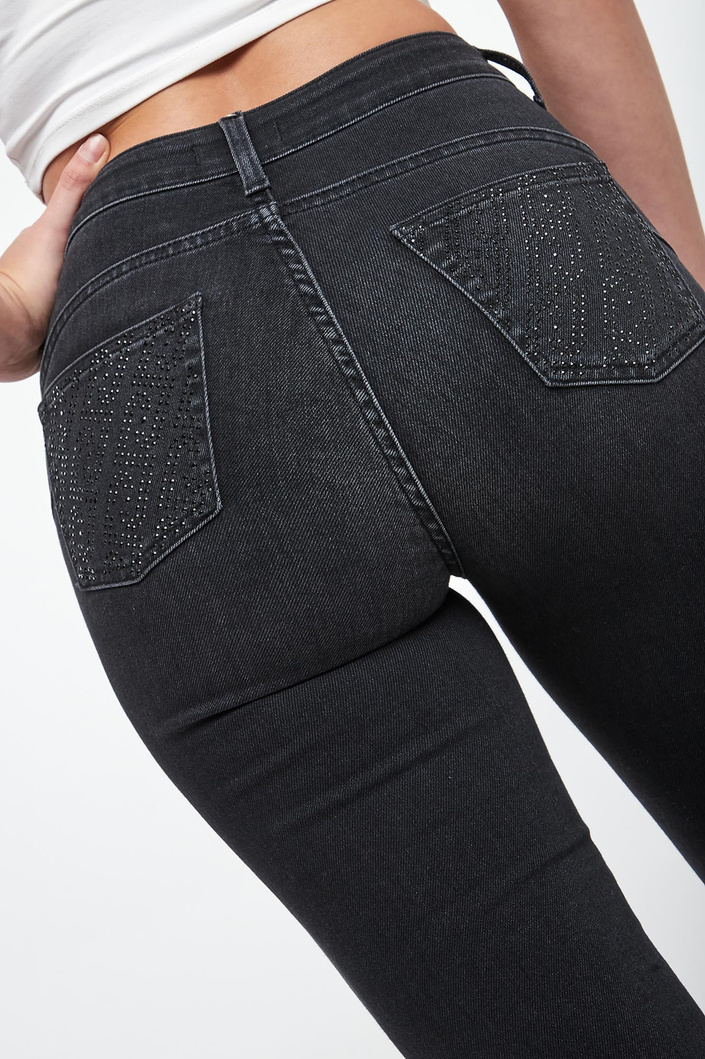 Jeansy damskie z kryształkami LIU JO