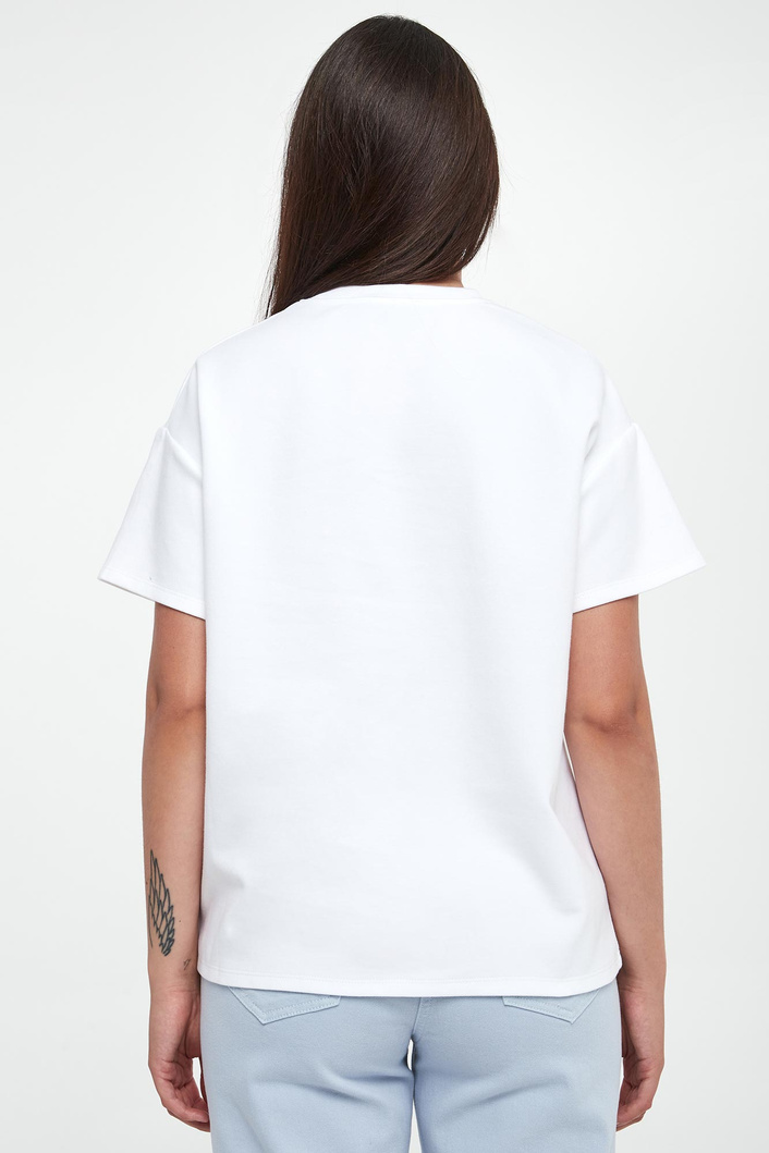 T-shirt damski z logo ELISABETTA FRANCHI