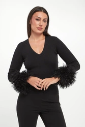 Sweter damski z futerkiem TWINSET