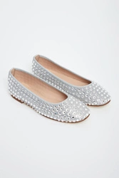 Baleriny skórzane z cyrkoniami CESARE CASADEI