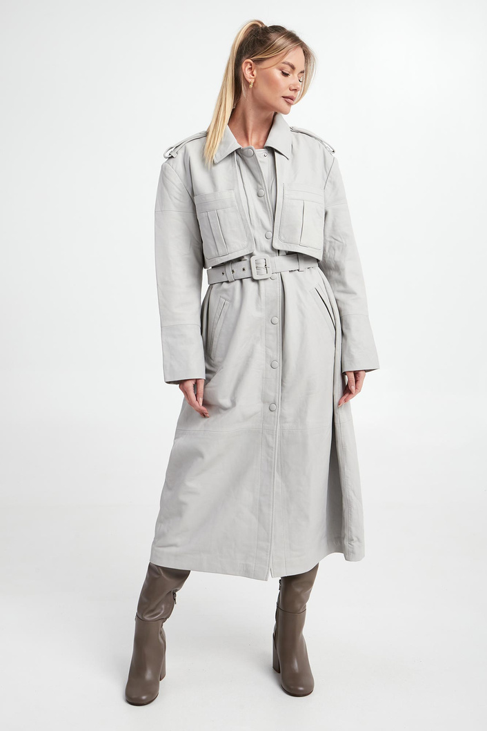 Płaszcz damski skórzany GESTUZ