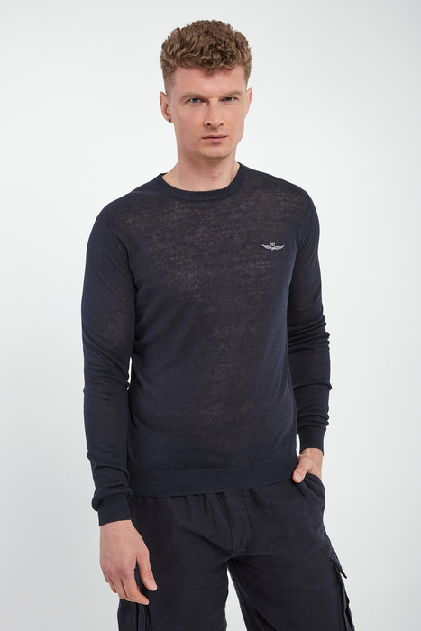 Sweter męski lniany AERONAUTICA MILITARE