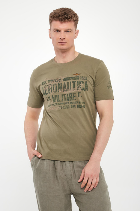  T-shirt męski z nadrukiem AERONAUTICA MILITARE