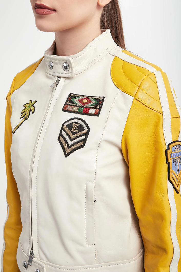 Kurtka damska skórzana w stylu vintage ERMANNO FIRENZE