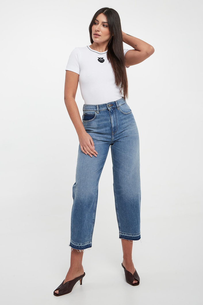 T-shirt damski z logo Brugherio PINKO