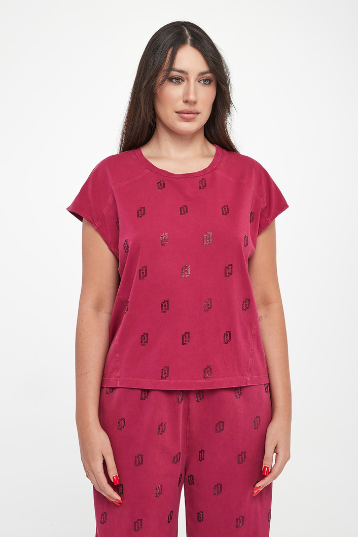 T-shirt damski z cyrkoniami LIU JO