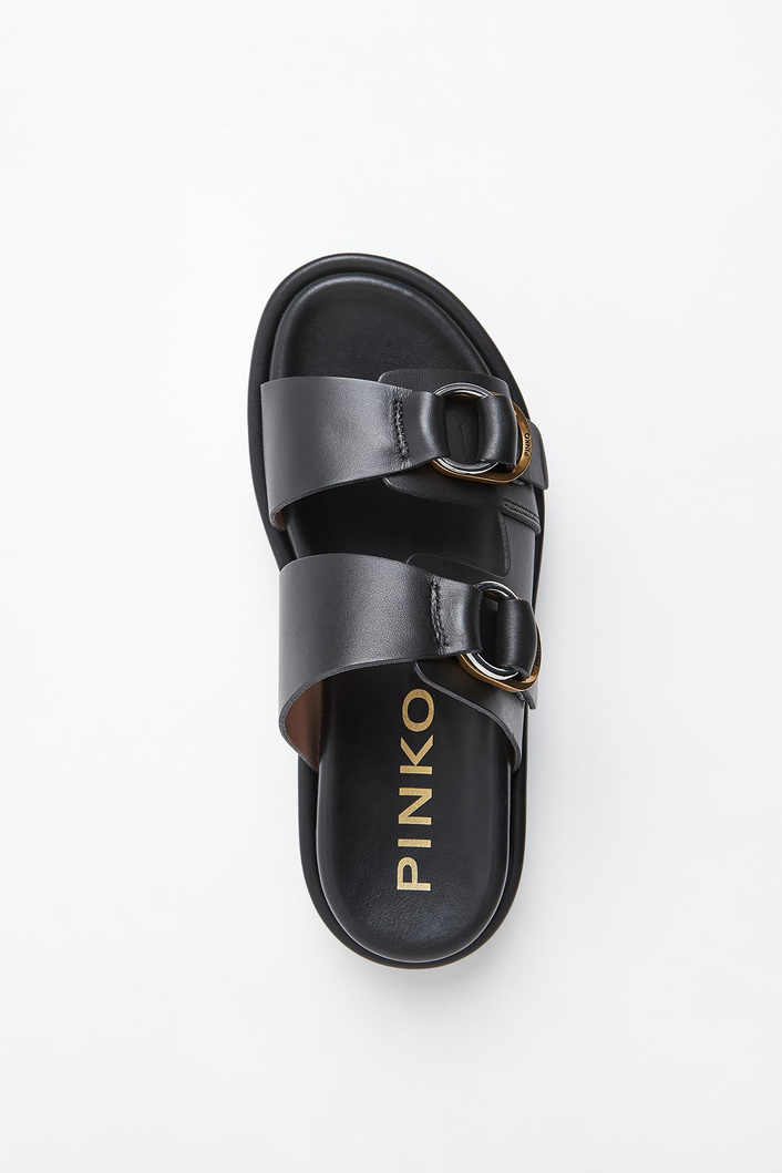 Klapki damskie skórzane Flores PINKO