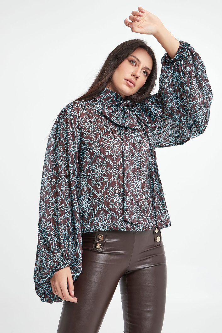 Bluzka damska wiązana przy szyi BABYLON