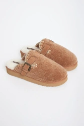 Klapki damskie skórzane Curly clog eskimo MOU