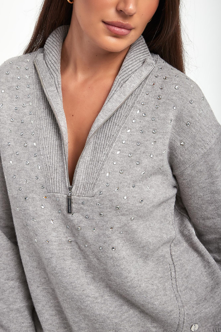 Sweter damski z kryształkami JOSEPH RIBKOFF