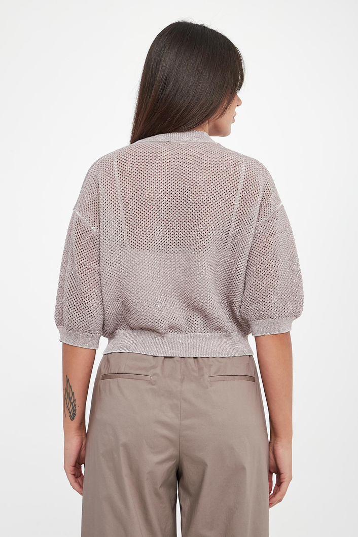 Sweter damski pleciony z cekinami PESERICO