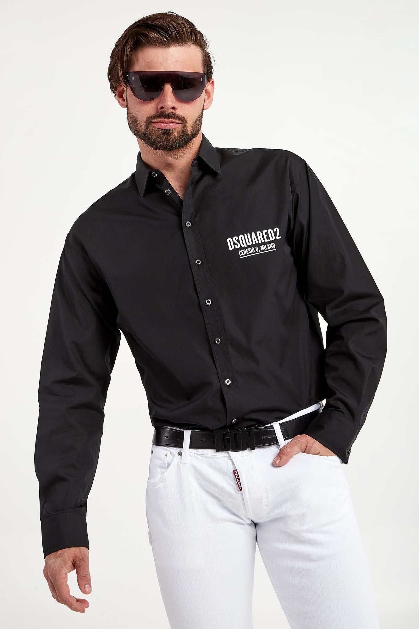 Koszula męska DSQUARED2 Czarny Regular