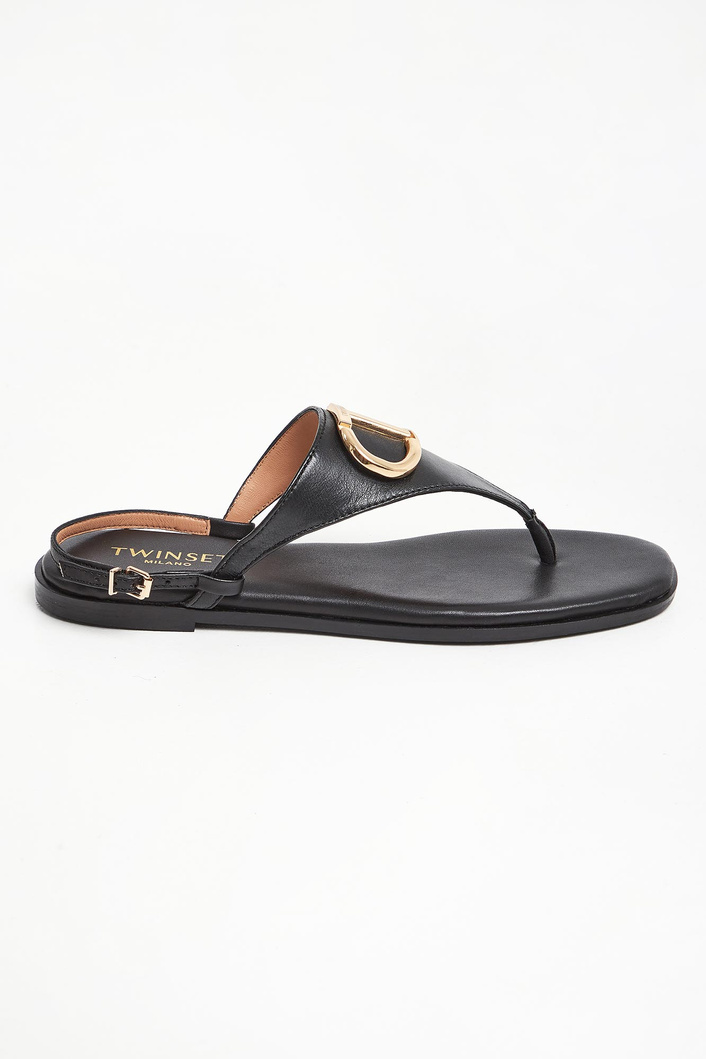 Sandały damskie skórzane TWINSET