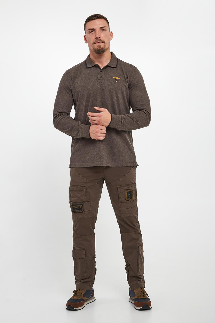 Longsleeve męski polo AERONAUTICA MILITARE