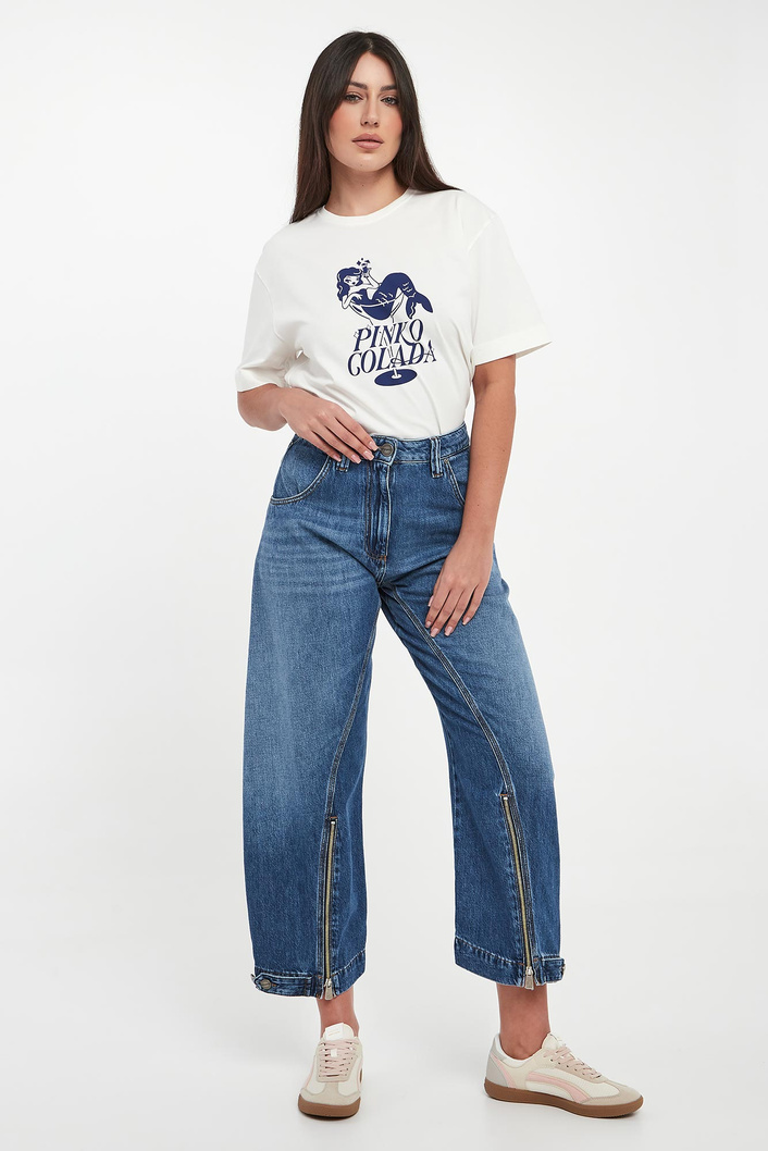 T-shirt damski z grafiką Strepitoso PINKO