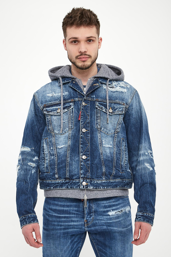 Kurtka męska jeansowa z kapturem DSQUARED2