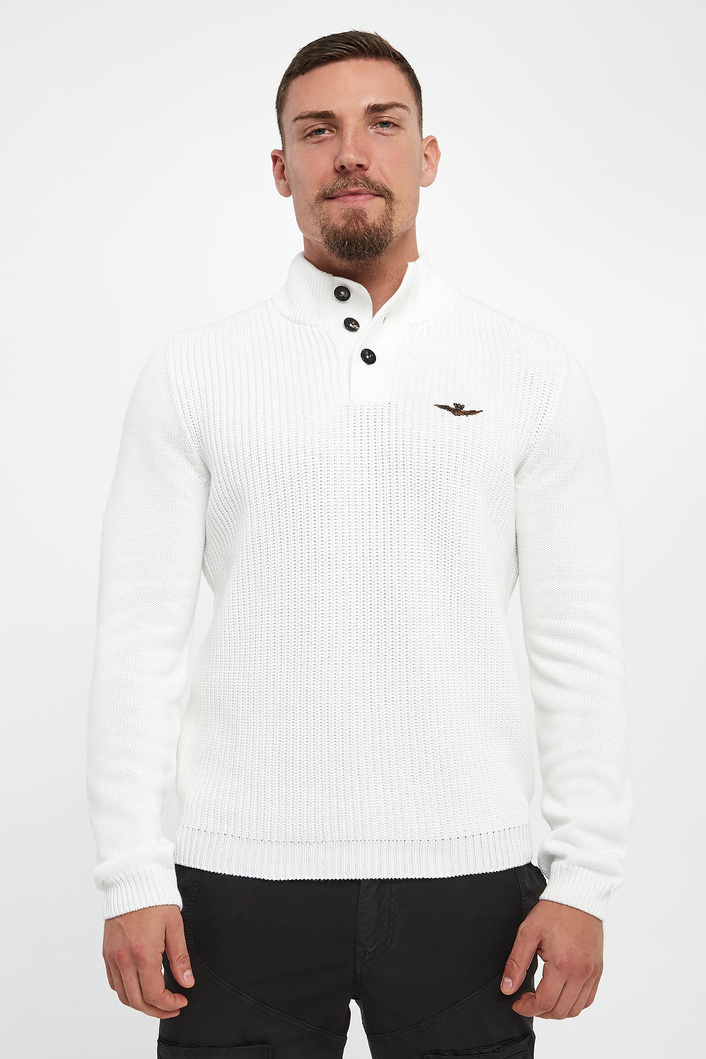Sweter męski z logo AERONAUTICA MILITARE