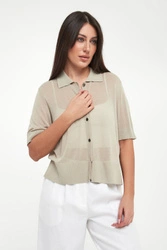 Kardigan damski z kołnierzem polo ARMANI EXCHANGE